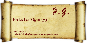 Hatala György névjegykártya